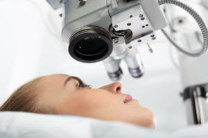 woman undergoing LASIK surgery