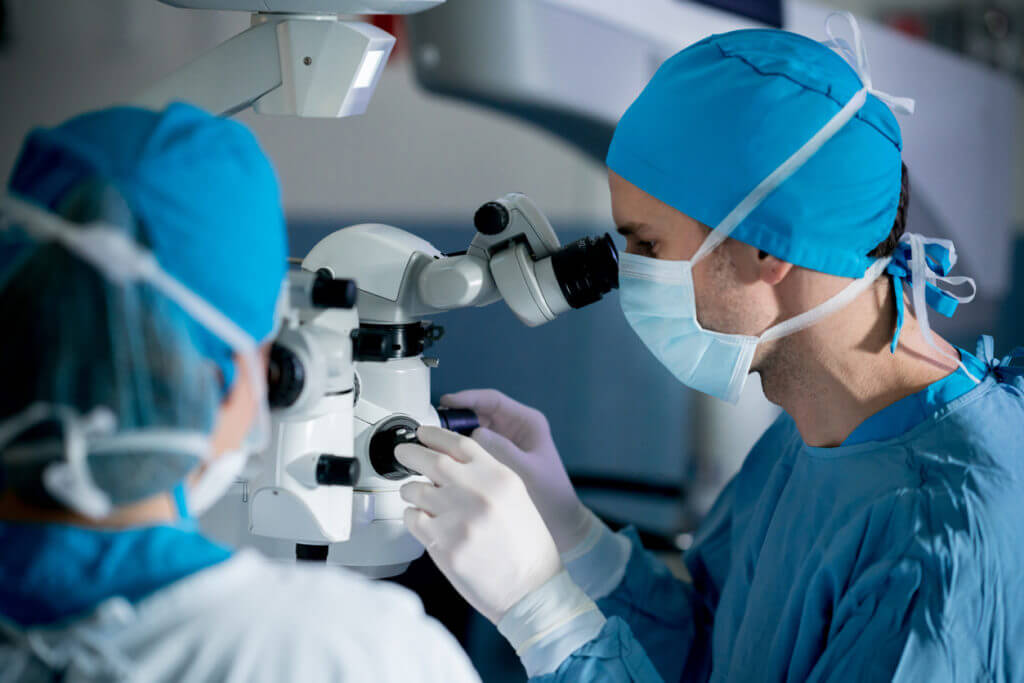 Surgeons performing Lasik eye surgery